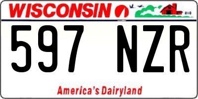 WI license plate 597NZR