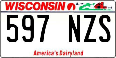 WI license plate 597NZS