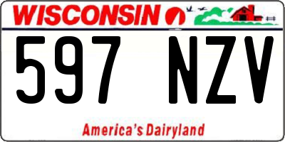WI license plate 597NZV
