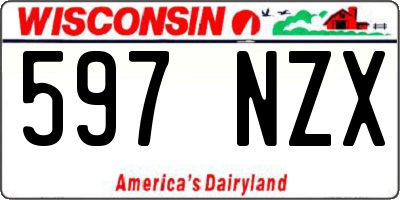 WI license plate 597NZX