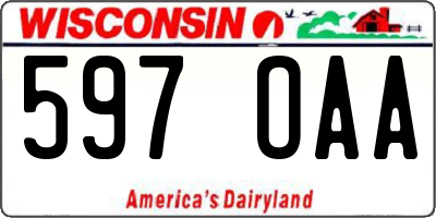 WI license plate 597OAA