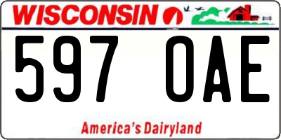 WI license plate 597OAE