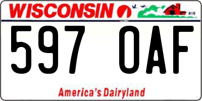 WI license plate 597OAF