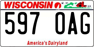 WI license plate 597OAG