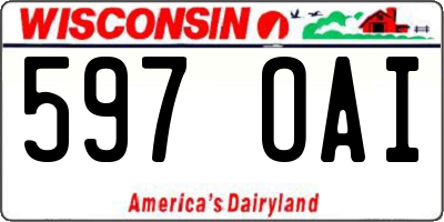 WI license plate 597OAI