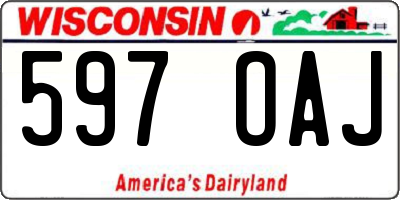 WI license plate 597OAJ