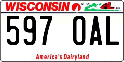 WI license plate 597OAL