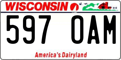 WI license plate 597OAM