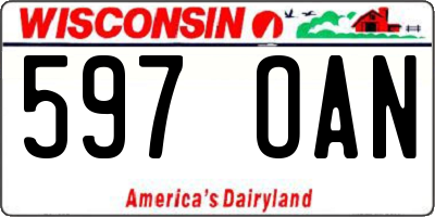 WI license plate 597OAN