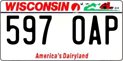 WI license plate 597OAP