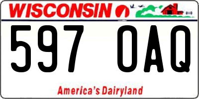 WI license plate 597OAQ