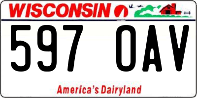 WI license plate 597OAV