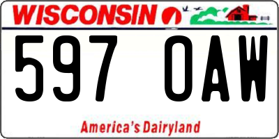 WI license plate 597OAW