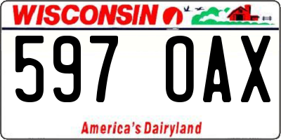 WI license plate 597OAX