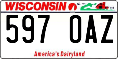 WI license plate 597OAZ
