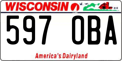 WI license plate 597OBA