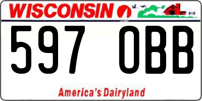 WI license plate 597OBB