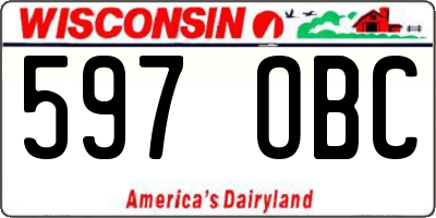 WI license plate 597OBC