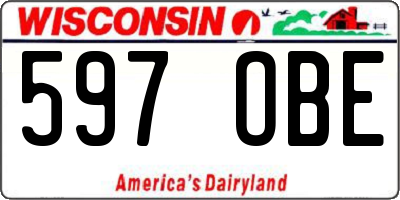 WI license plate 597OBE