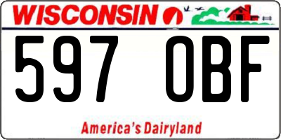 WI license plate 597OBF
