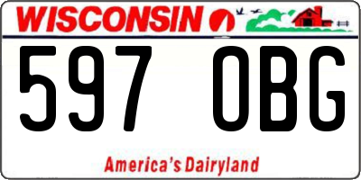 WI license plate 597OBG