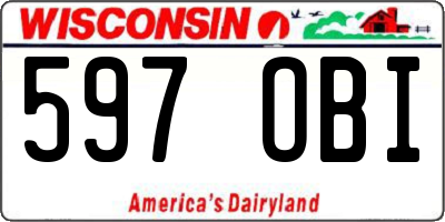 WI license plate 597OBI