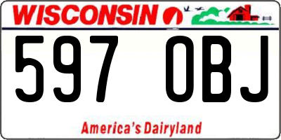 WI license plate 597OBJ