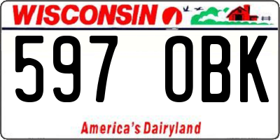 WI license plate 597OBK