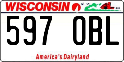WI license plate 597OBL