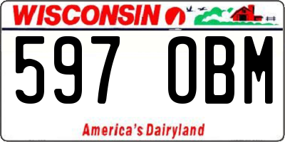 WI license plate 597OBM