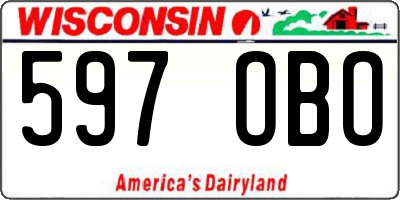 WI license plate 597OBO