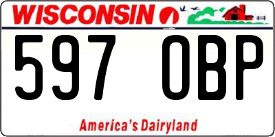 WI license plate 597OBP