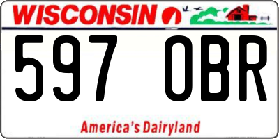WI license plate 597OBR