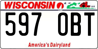 WI license plate 597OBT