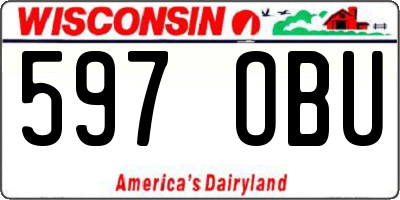 WI license plate 597OBU