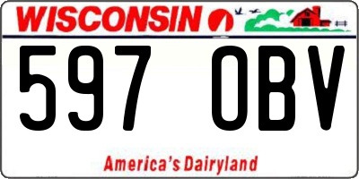 WI license plate 597OBV
