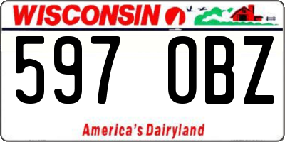 WI license plate 597OBZ