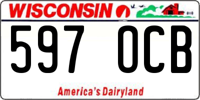 WI license plate 597OCB