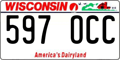 WI license plate 597OCC