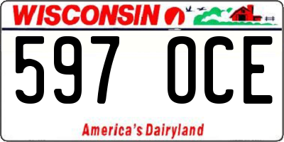 WI license plate 597OCE