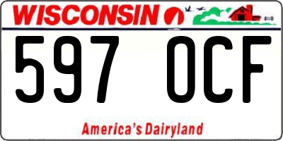WI license plate 597OCF
