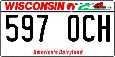 WI license plate 597OCH
