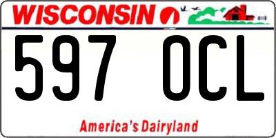WI license plate 597OCL