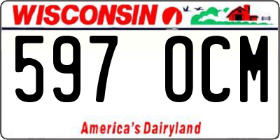 WI license plate 597OCM