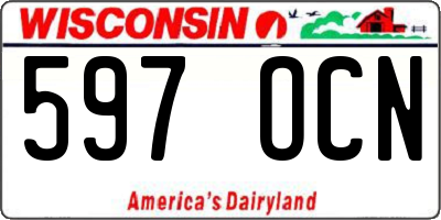WI license plate 597OCN