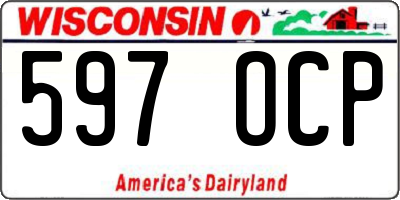 WI license plate 597OCP