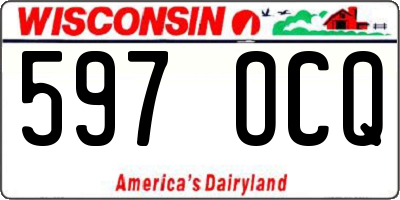 WI license plate 597OCQ