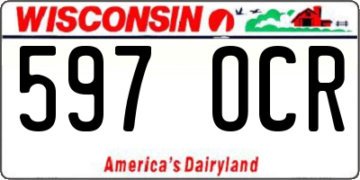WI license plate 597OCR