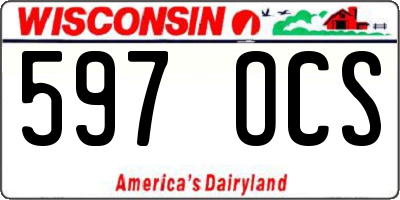 WI license plate 597OCS