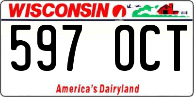 WI license plate 597OCT